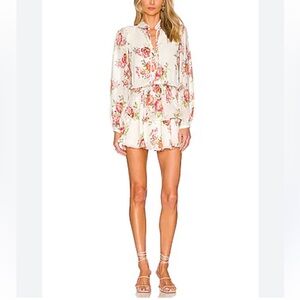 NWT Yumi Kim Love Always Mini Dress Morning Glow Print Long Sleeve